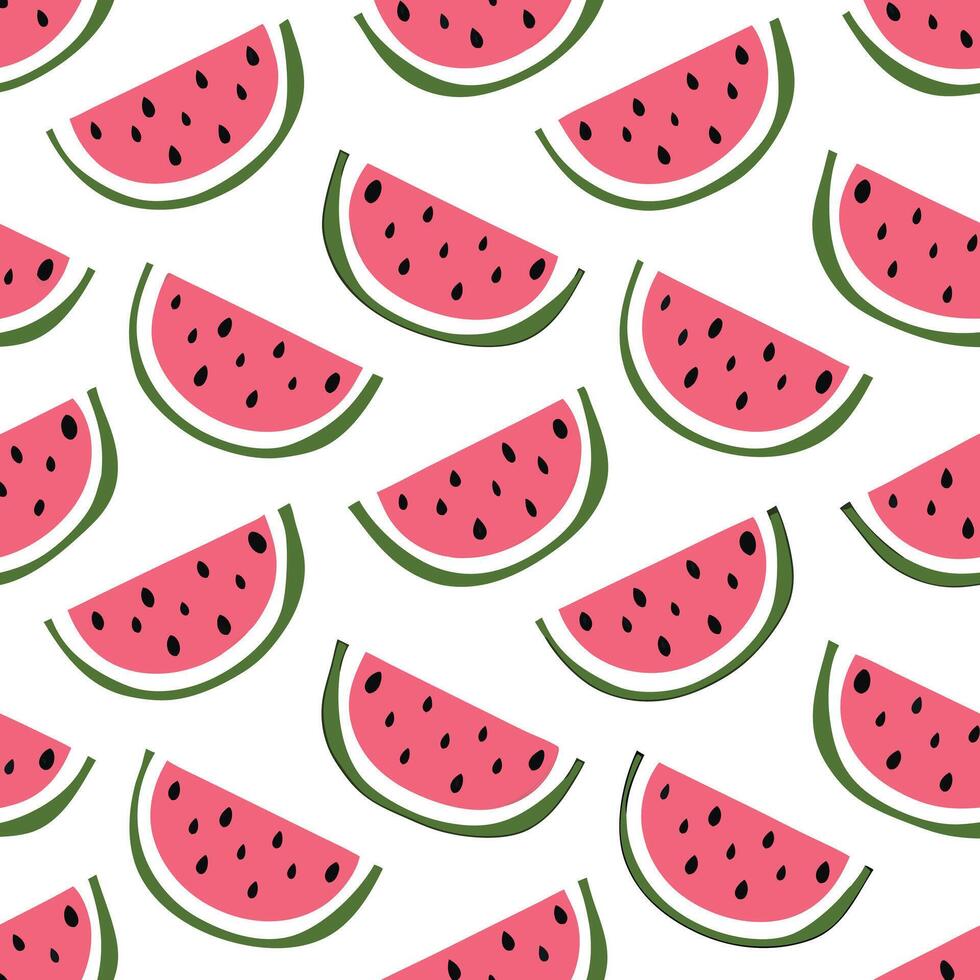 Watermelon pattern cute summer background in pink for vibrant decor. vector
