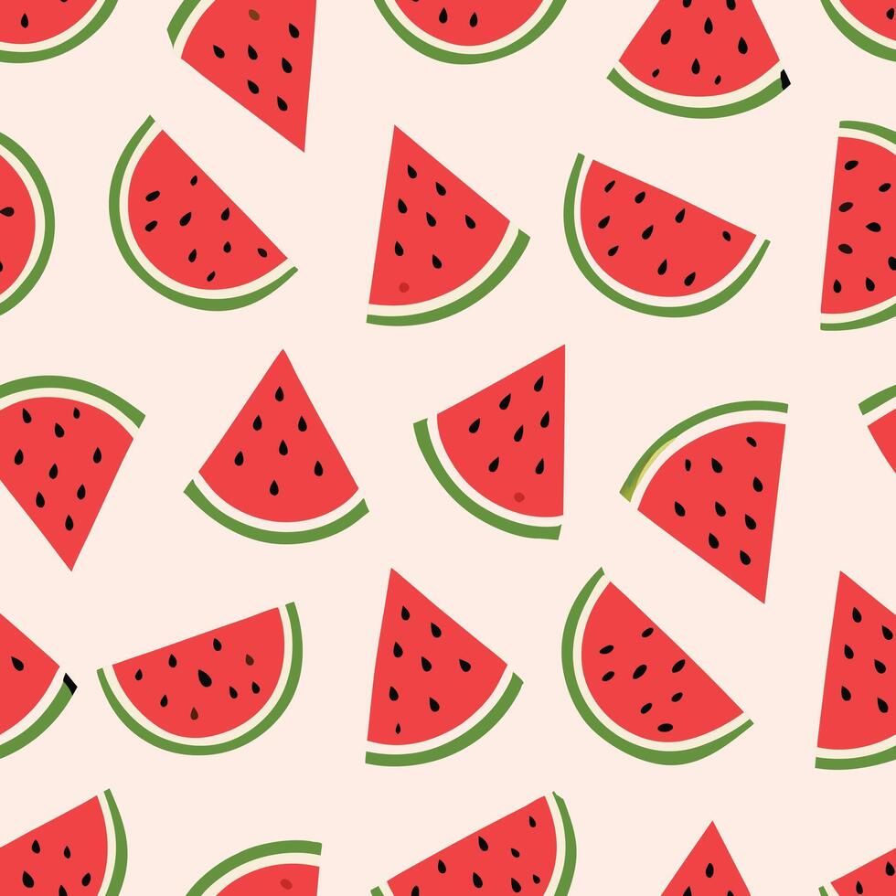 Watermelon pattern pink cute summer background perfect for playful spaces. vector