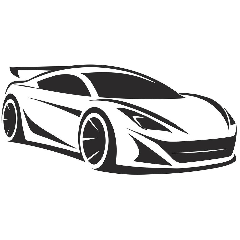 Sleek sports car silhouette modern design. vector