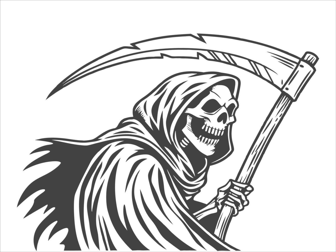 Soul Collector Grim Reaper Silhouette Design vector