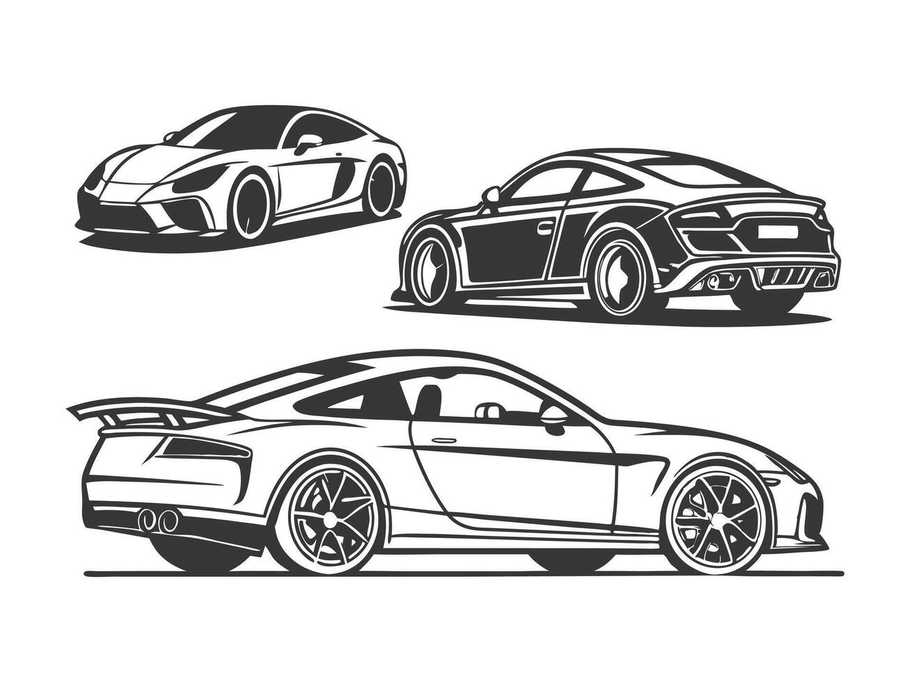 Speed and Style Bold Sports Car Artwork vector