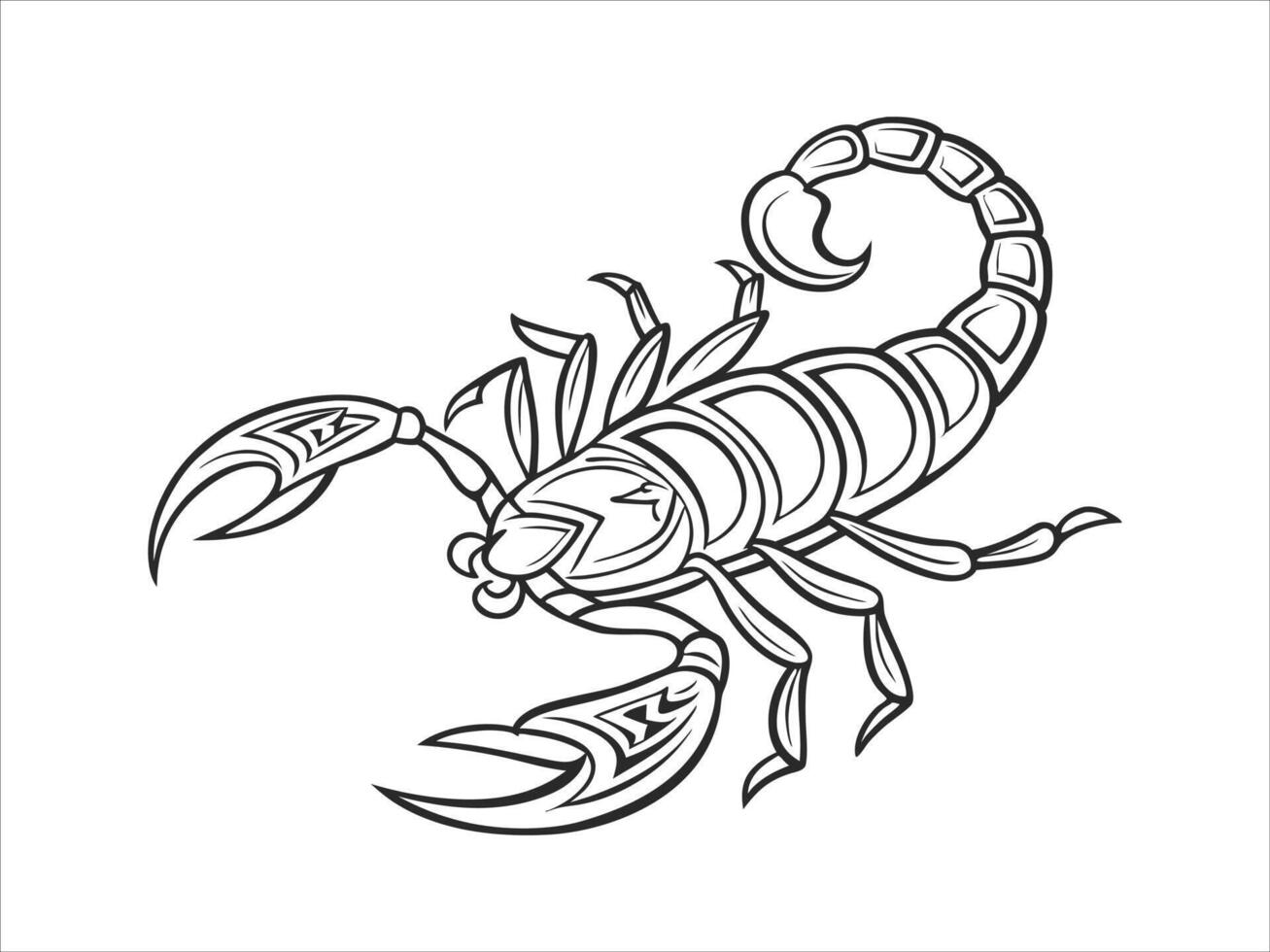 Abstract Scorpion Shape Illustration vector