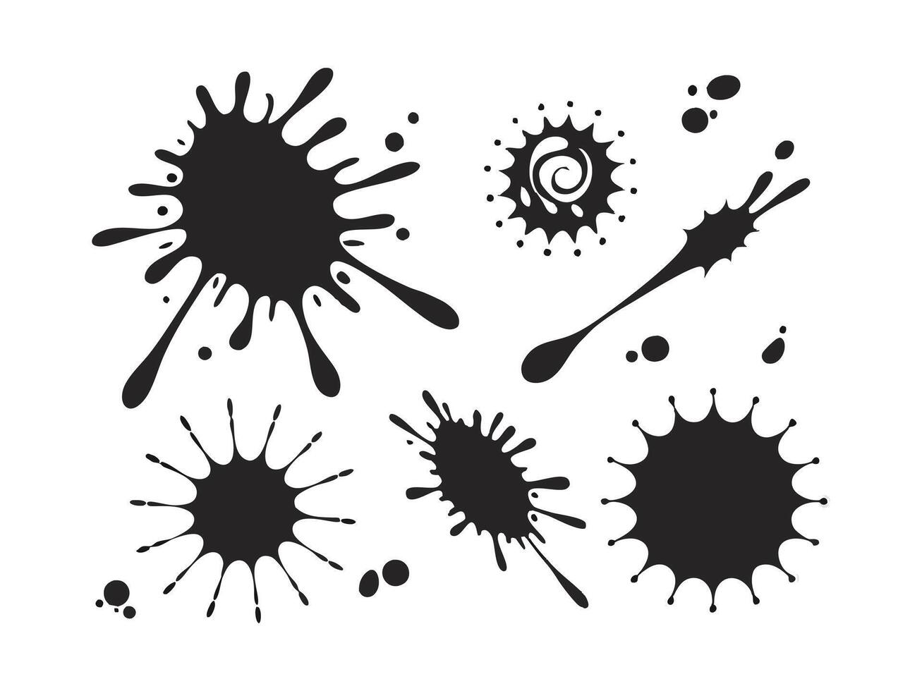 Monochrome Splashes A Visual Study of Ink Blots vector