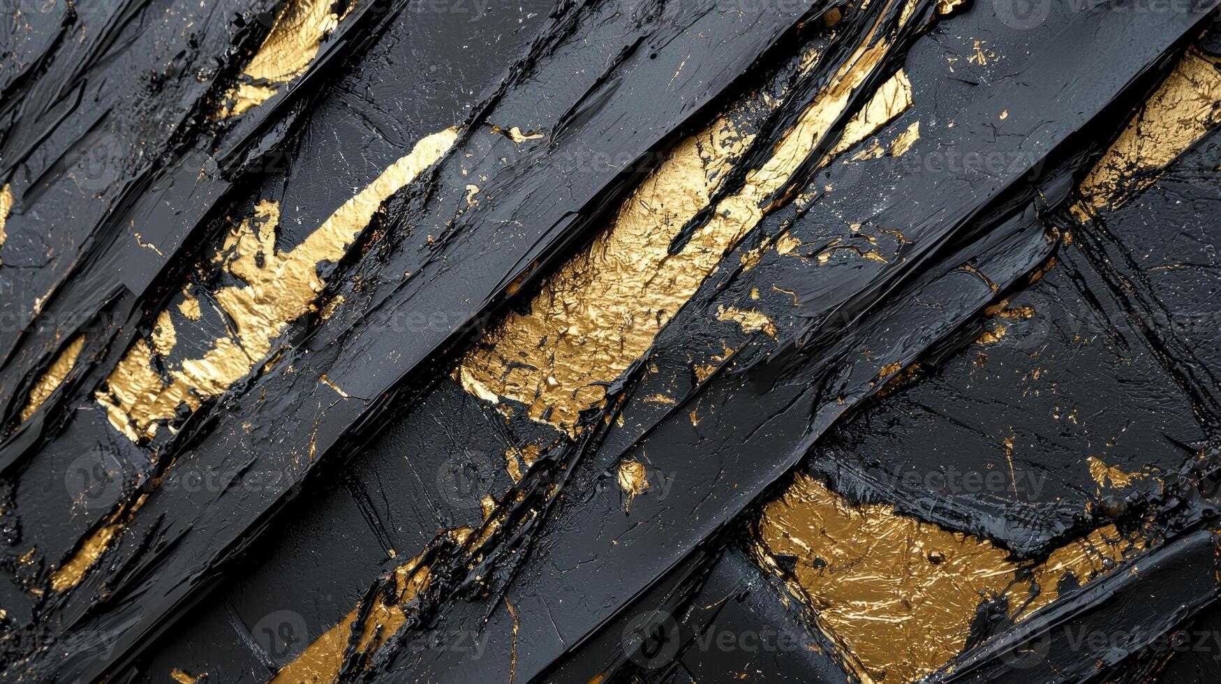 Black and gold wallpaper with a gold paint splatter photo