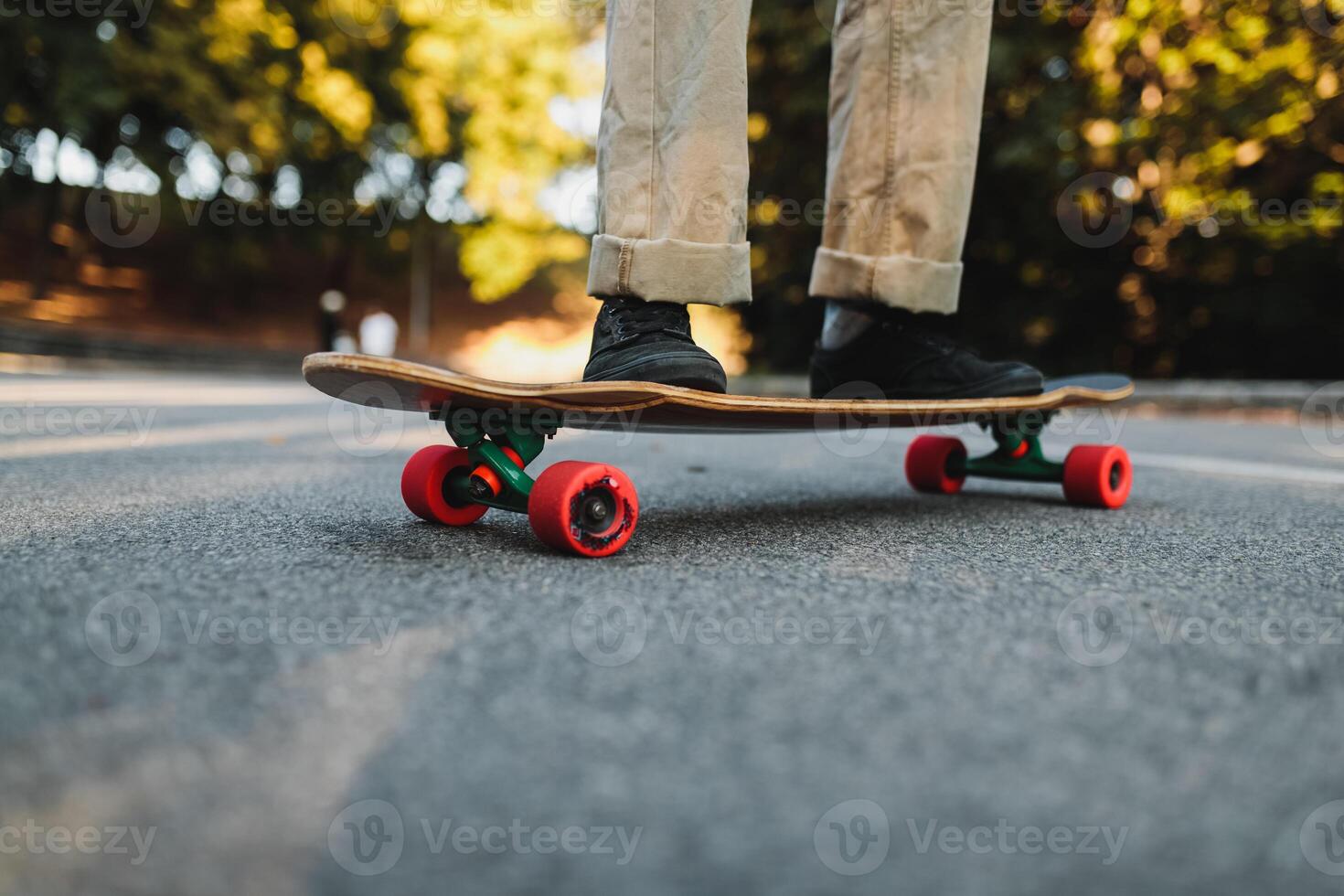 The guys ride and have fun on logboards. photo
