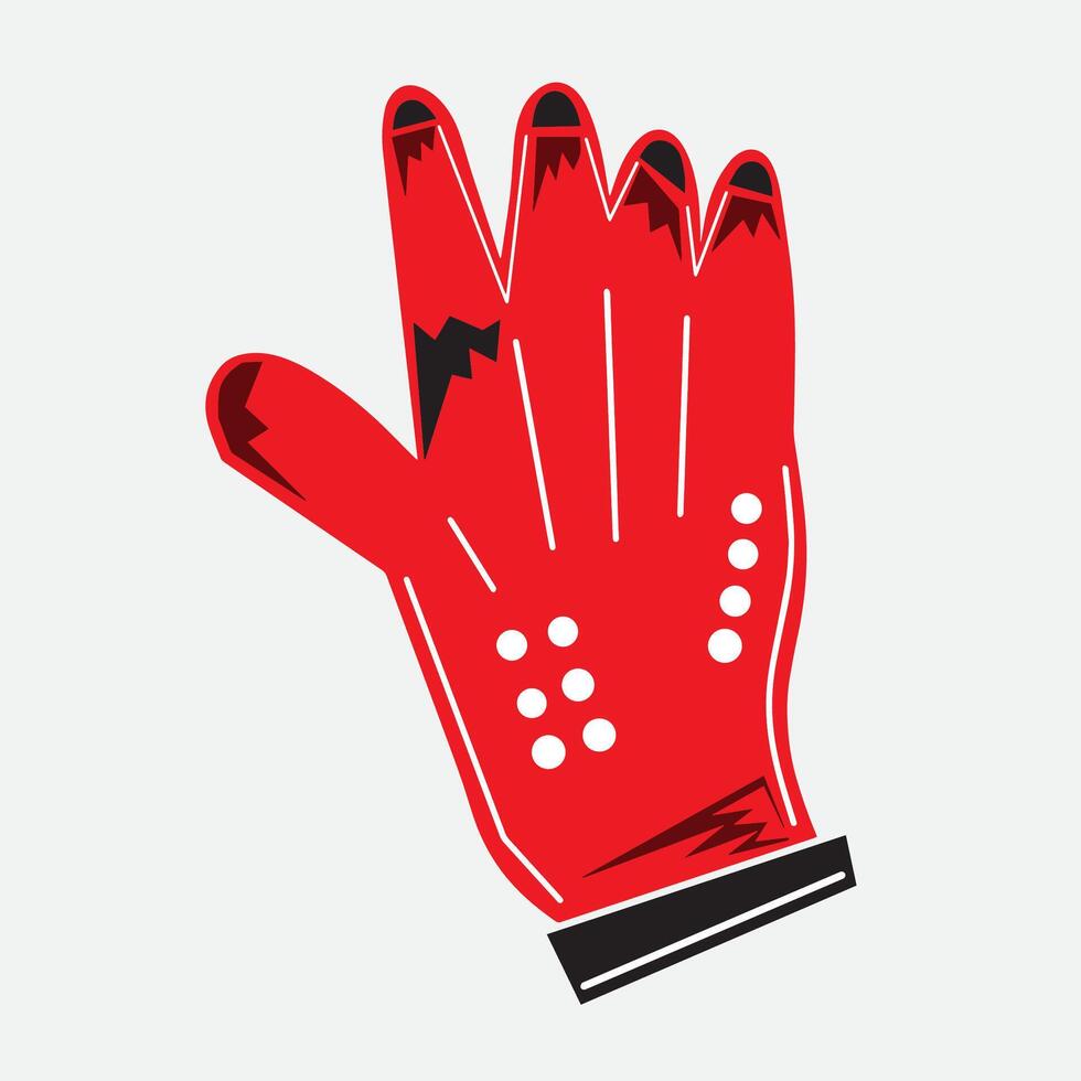 red safety gloves reflective flat style insulated vector
