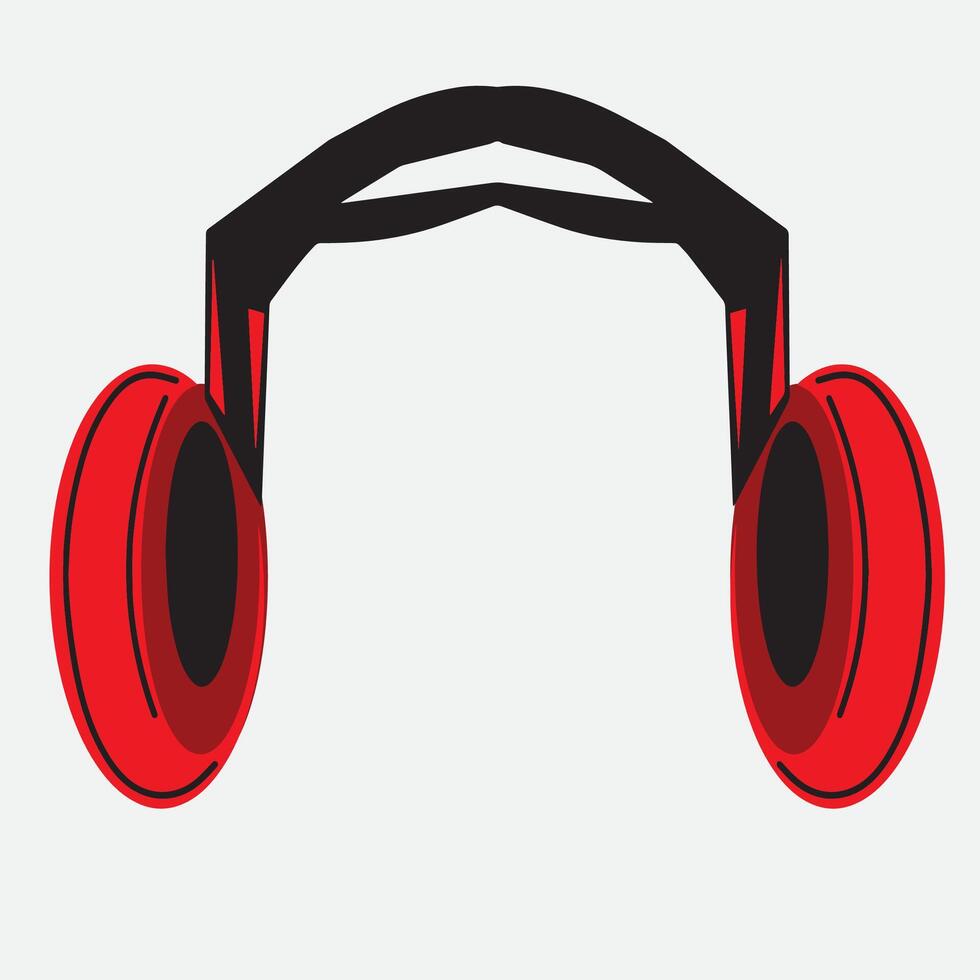 flat style reflective safety sound dampener isolated vector
