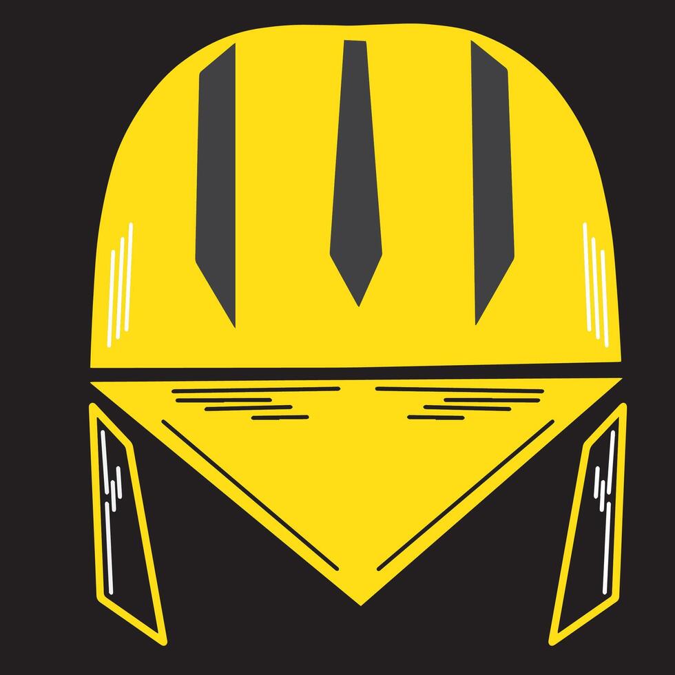 insulated flat style reflective safety head helmet vector