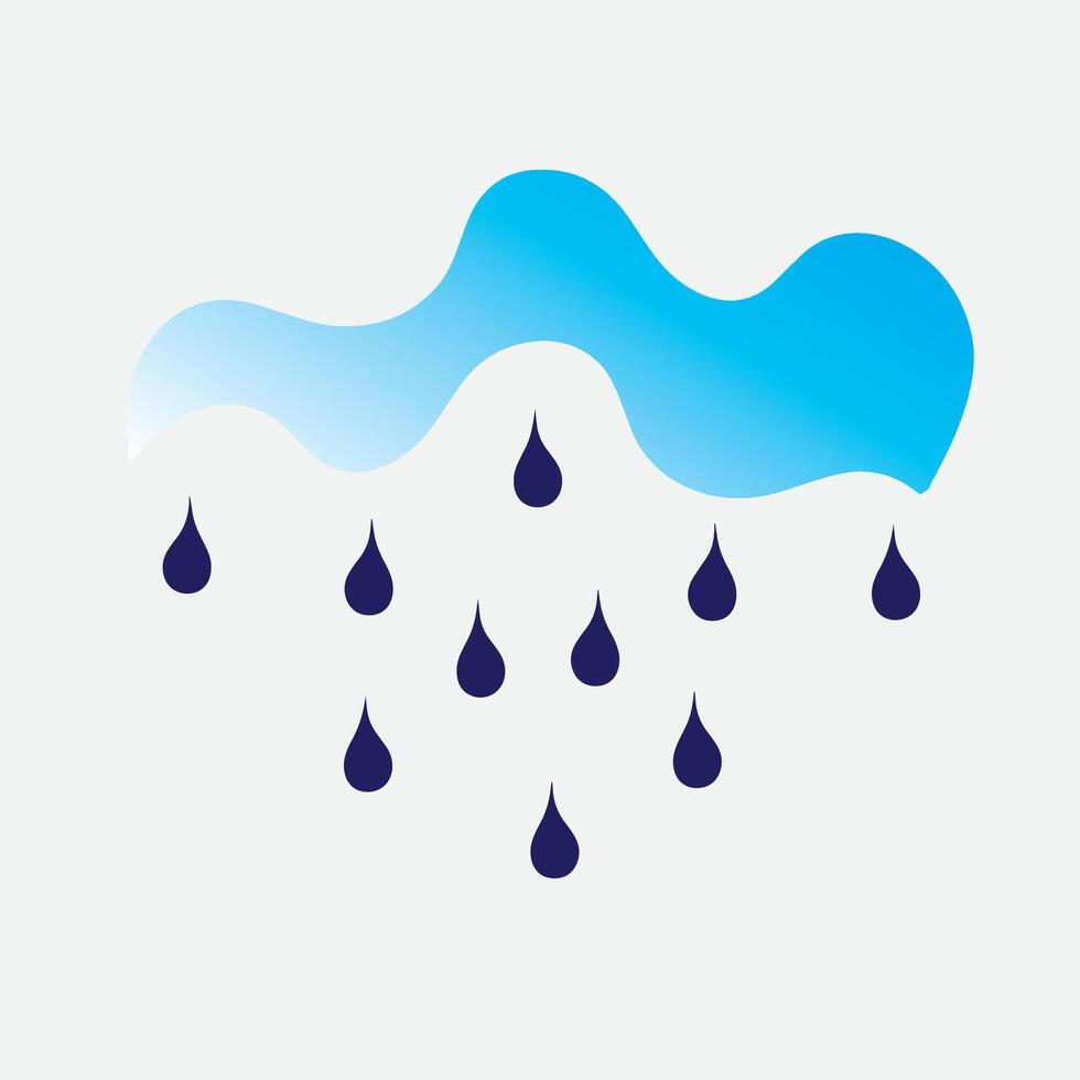 snow cloud icon with blue rain flat style vector