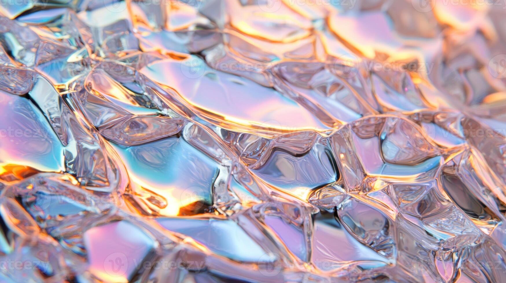 A close up of a glass surface with many different colors photo