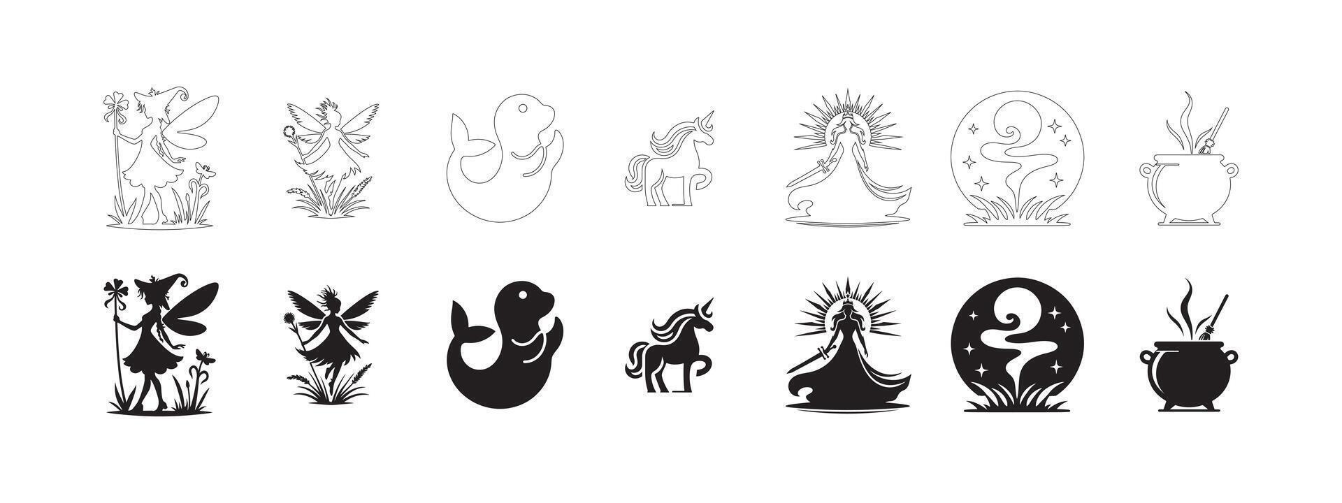 Minimalist Legendary Scotland Icons for Modern Designs vector