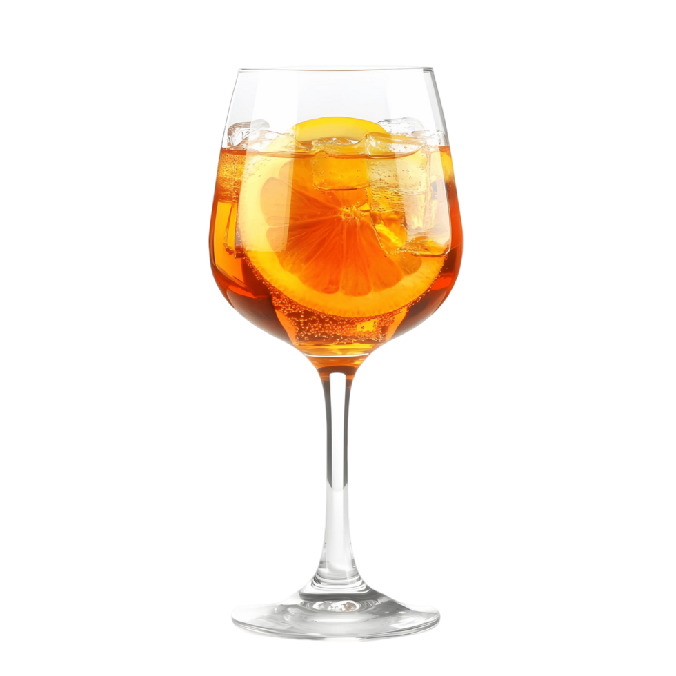 Refreshing Aperol Spritz Cocktail with Ice and Orange Slice png