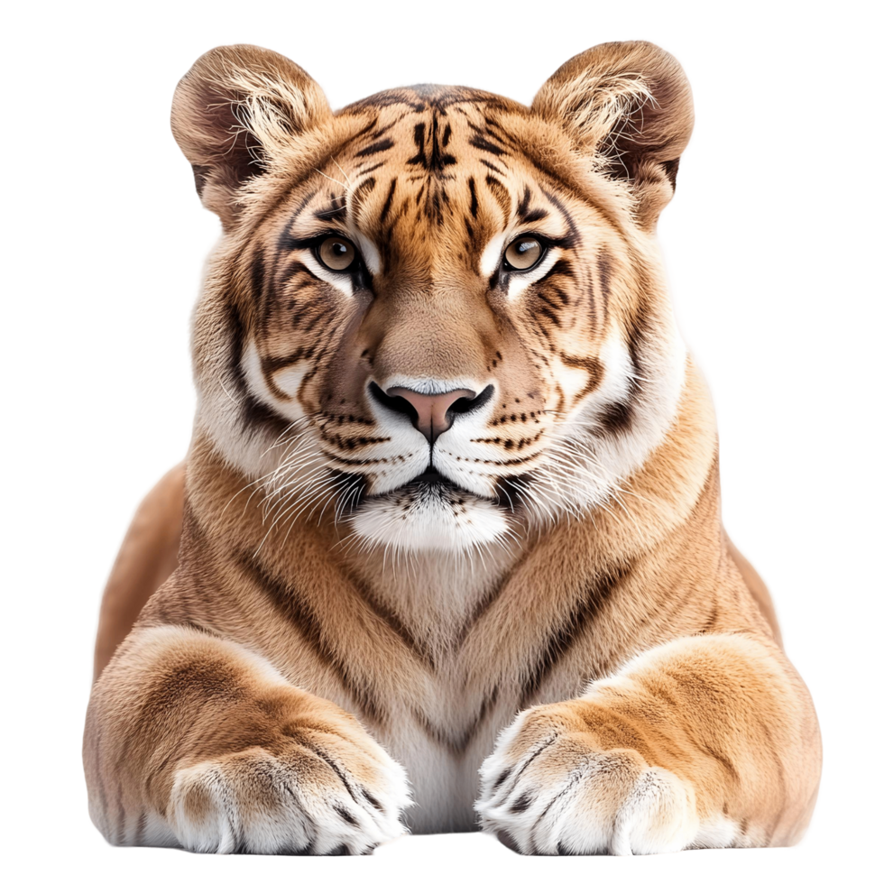Hybrid Big Cat Liger with a Fierce Stance png