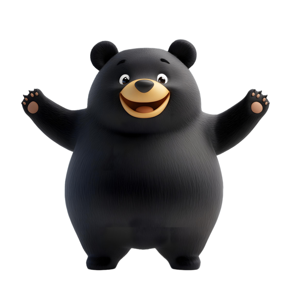 Charming 3D Animated Bear with a Cute Expression png