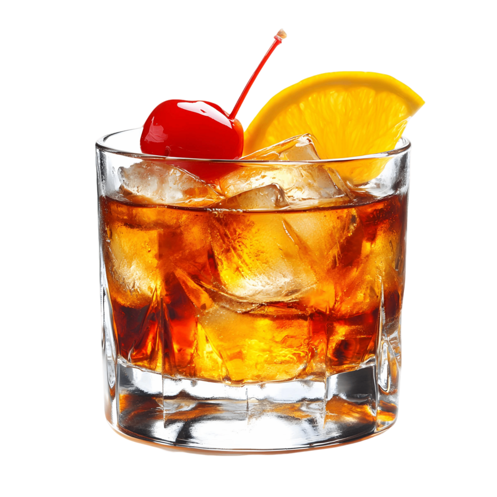 Elegant Glass of Old Fashioned with a Luxurious Look png