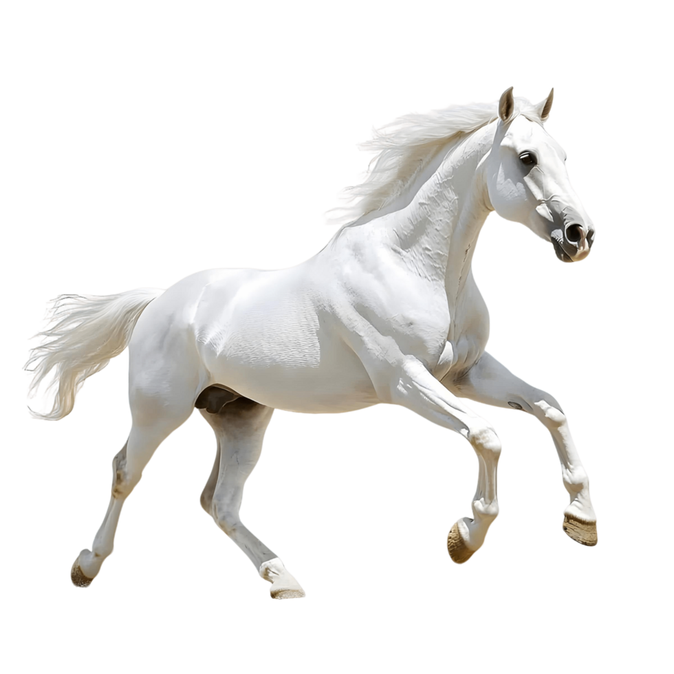 Strong and Agile White Horse Galloping Freely png