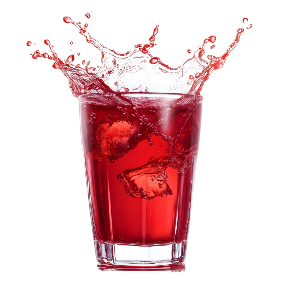 Realistic Water Splash with Red Juice Droplets png