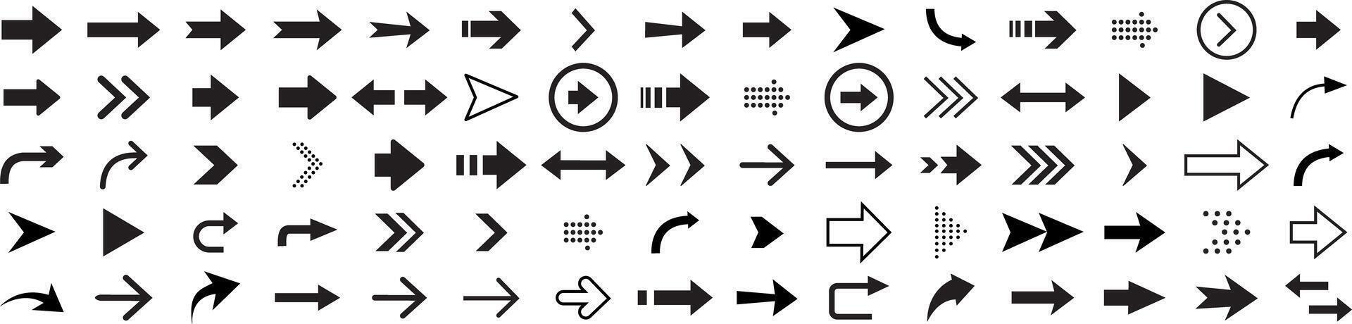 A set of arrows and arrows on a white background vector