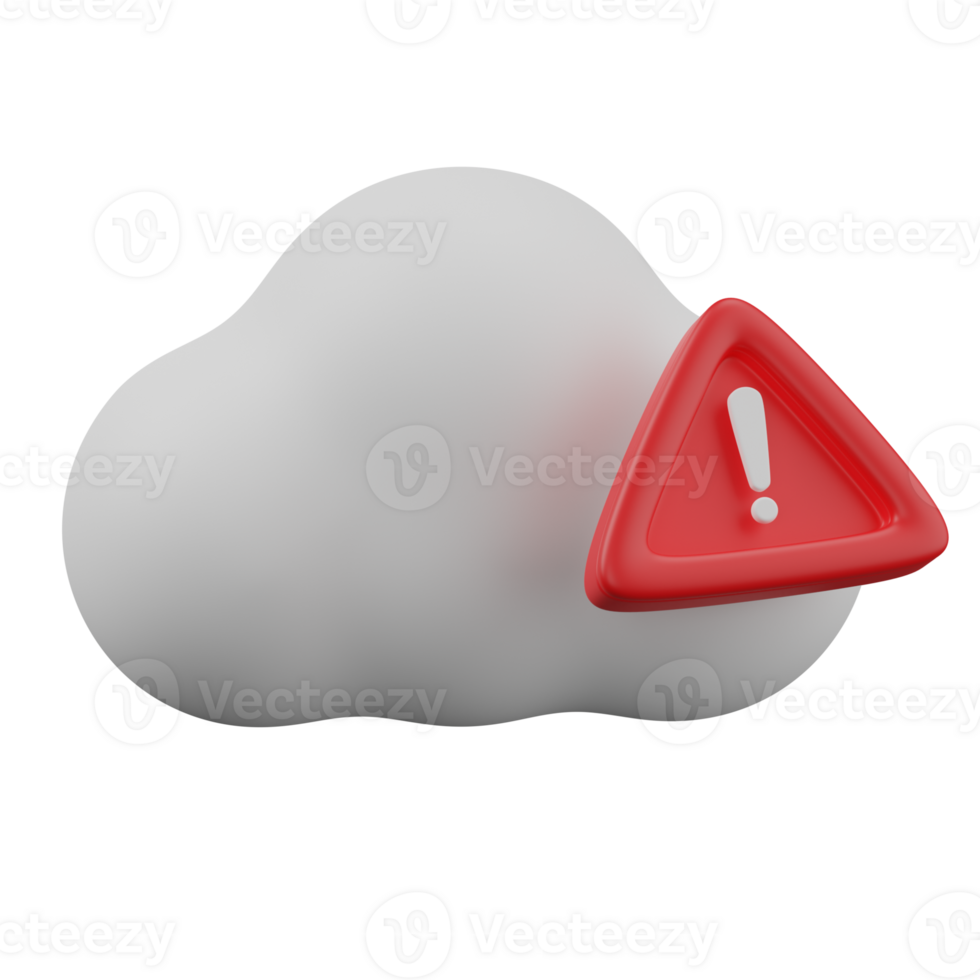 3d render Cloud Error illustration png