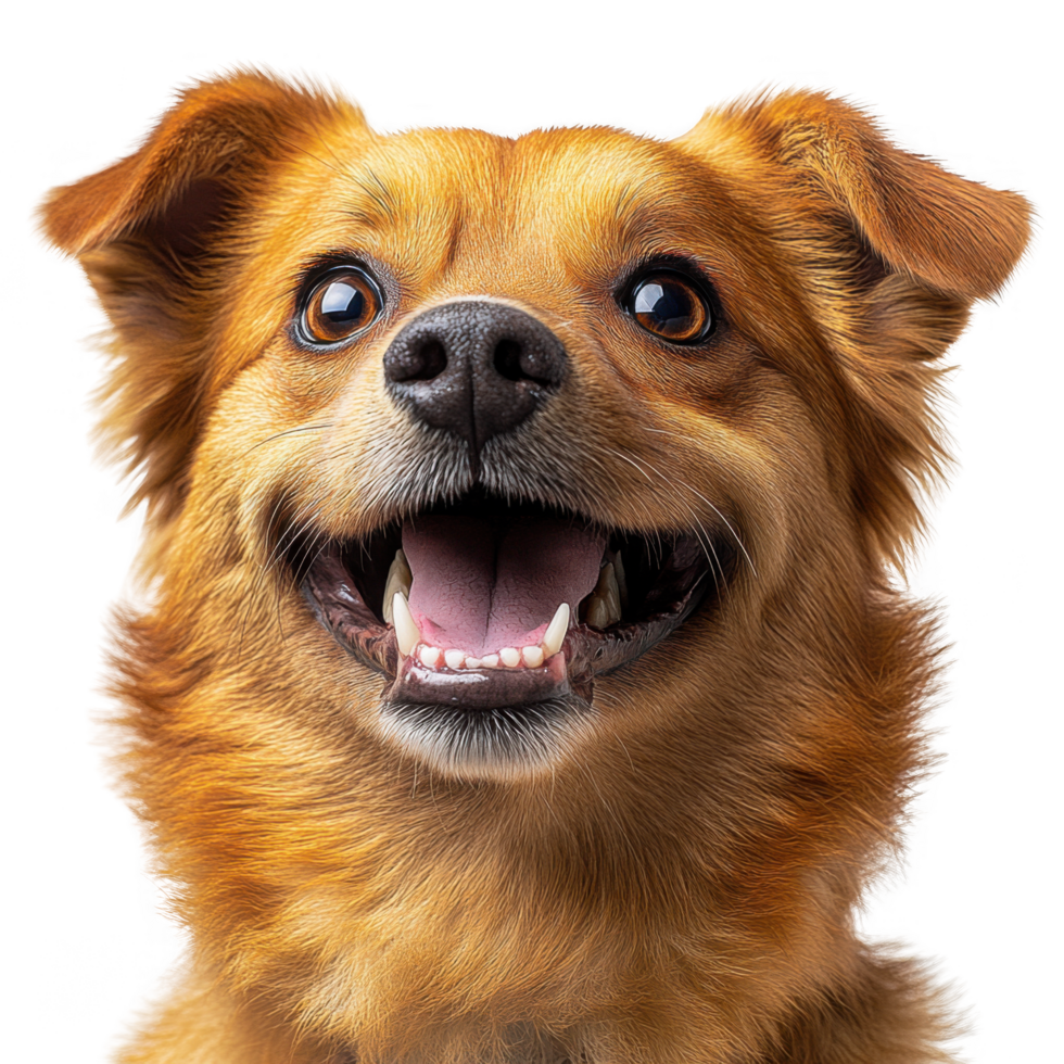 A dog is smiling png