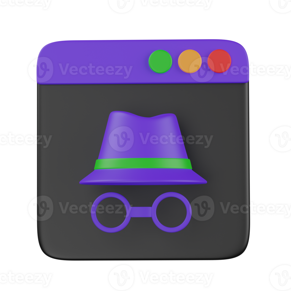 3d render Incognito Mode Icon png