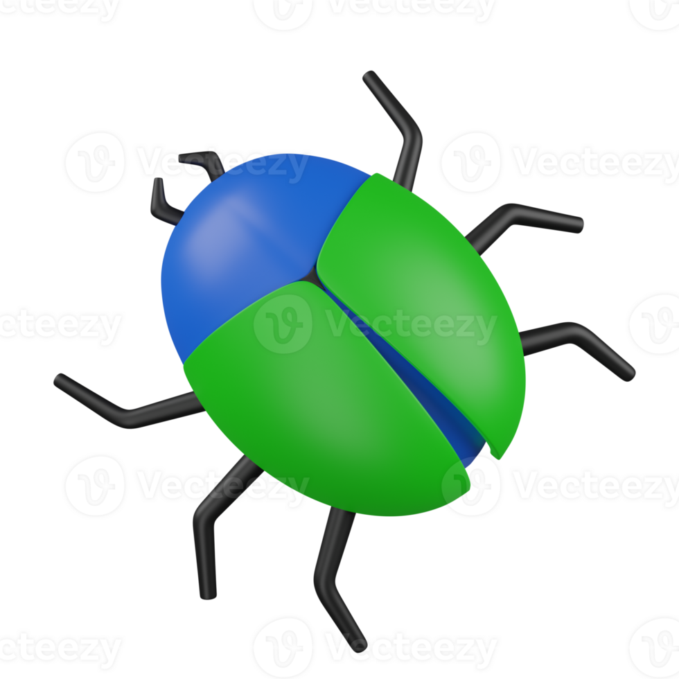 3d render bug illustration png