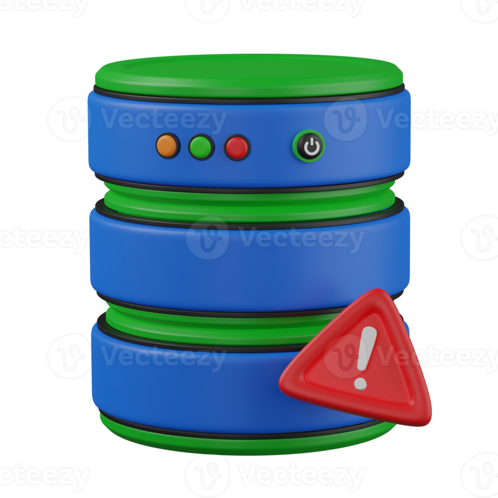 3d render Database Error illustration png