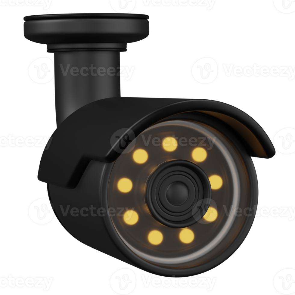 3d render Black Security Camera for Surveillance and Monitoring icon png