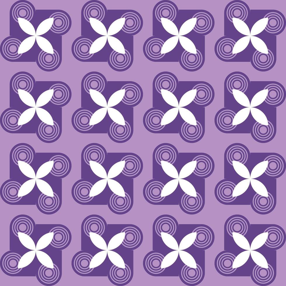 A purple and white pattern with a flower design vector