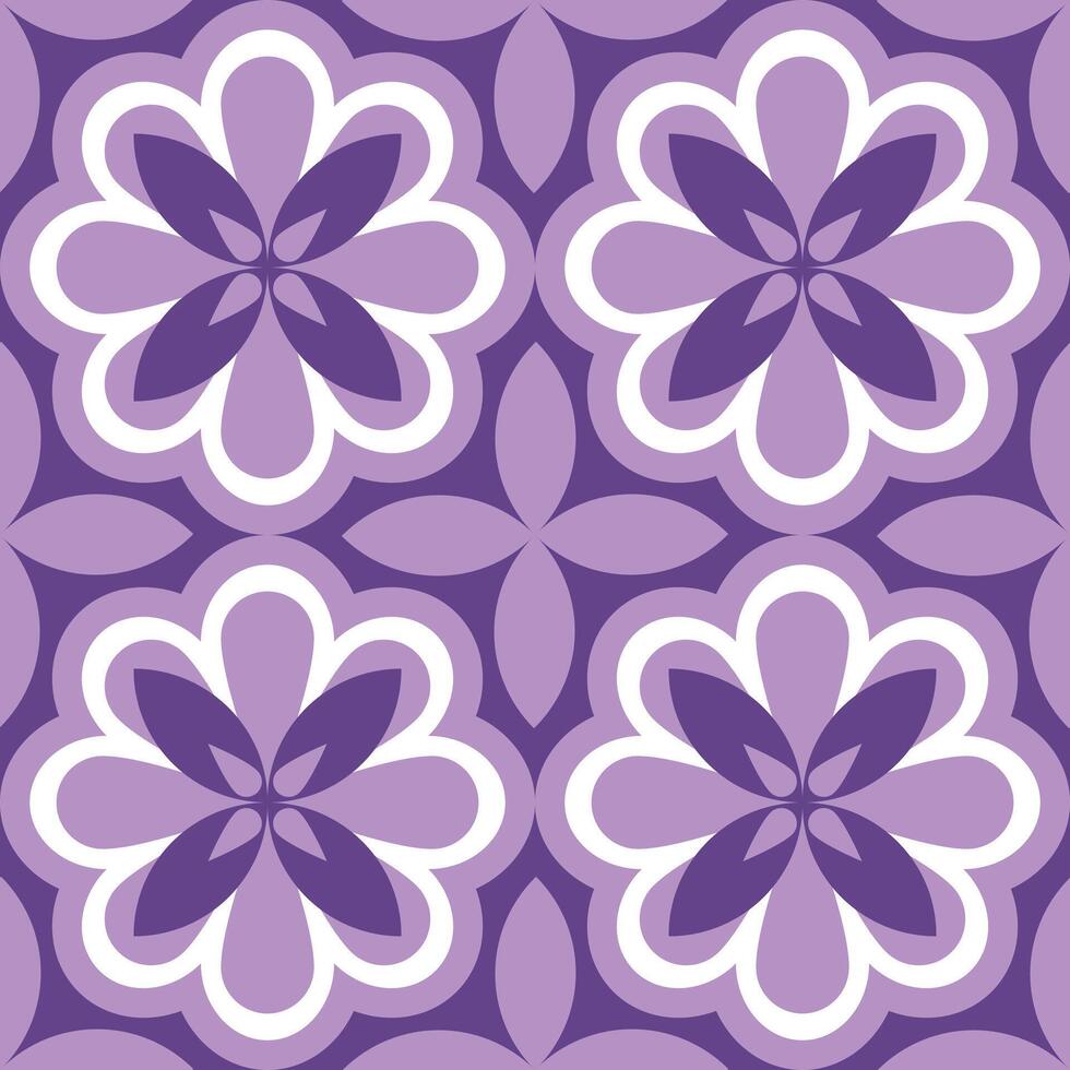 A purple and white flower pattern vector