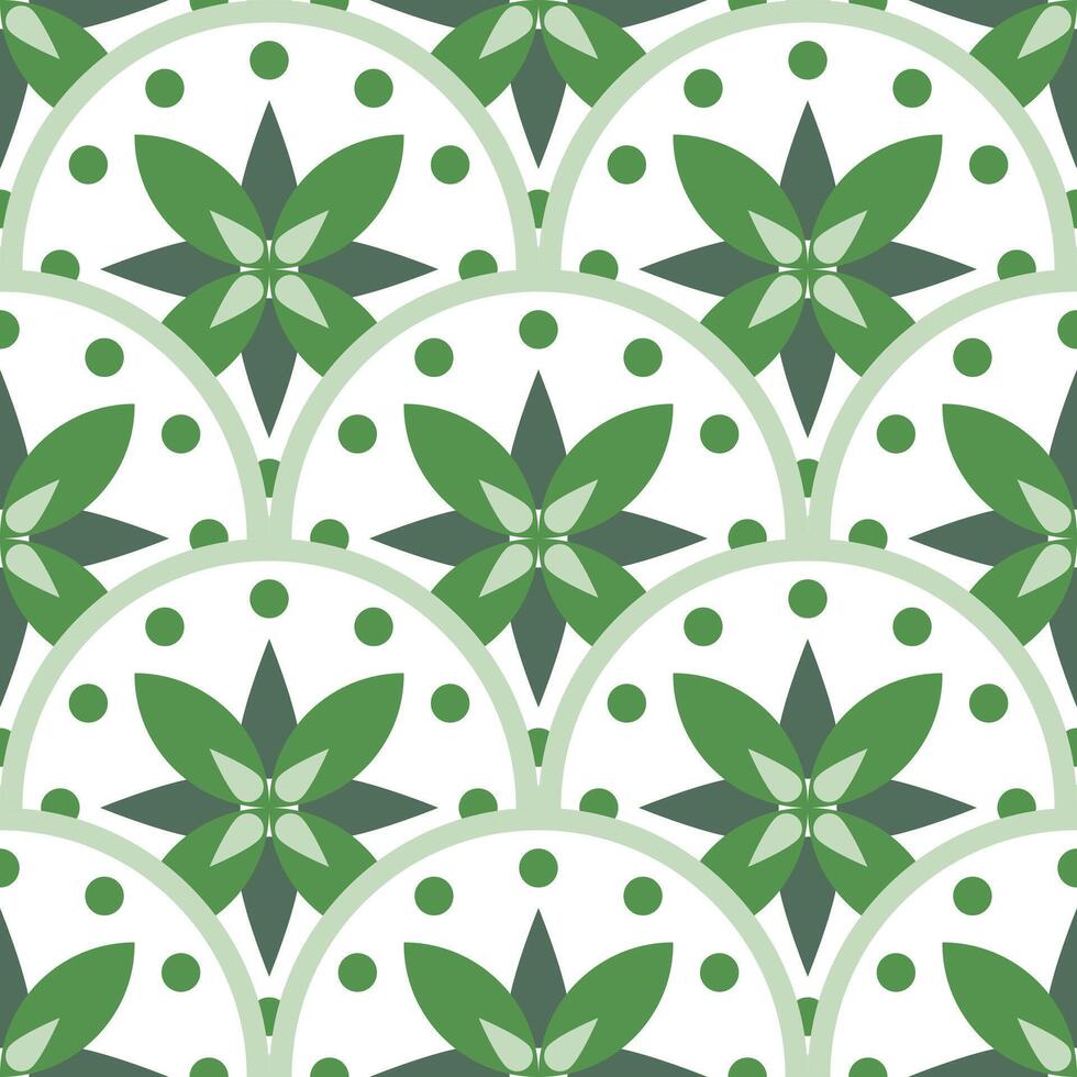 A green and white pattern with a star design vector