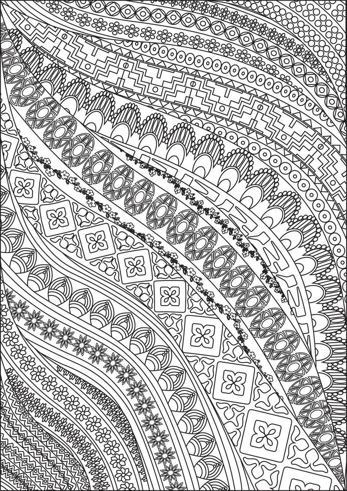 Abstract Line Art Adult Coloring Page vector
