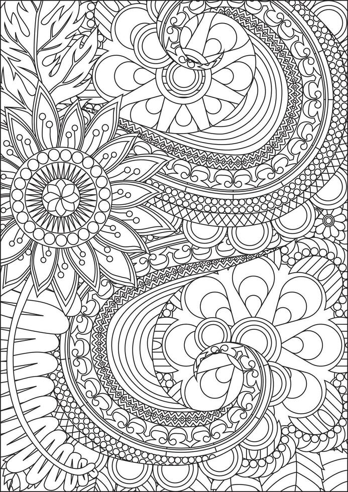 Outline Coloring Page For Adult vector