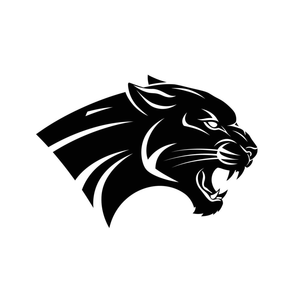 The panther logo is black and white vector