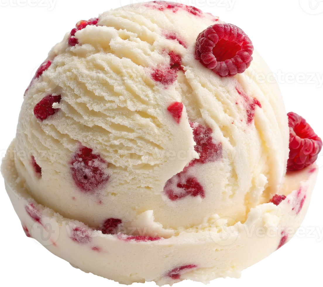 Tempting Scoop of White Chocolate Raspberry Artisanal Ice Cream Dessert png