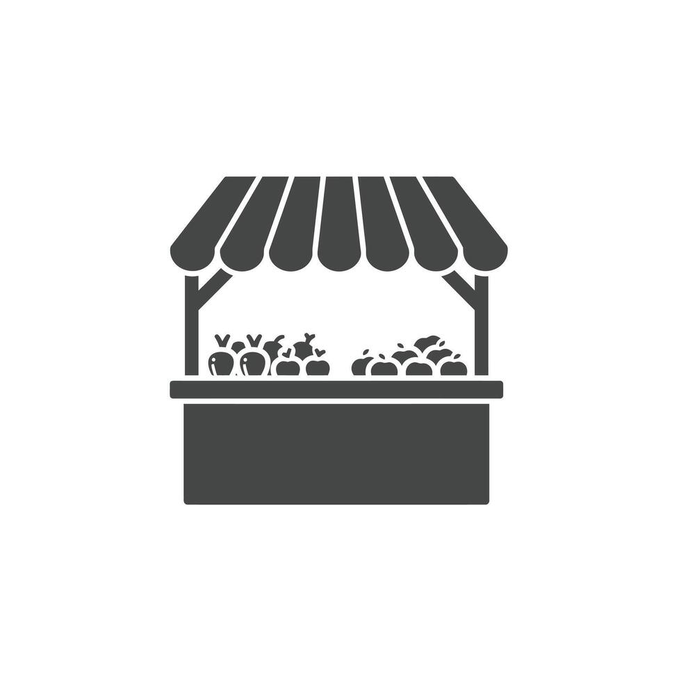 A fruit stand with apples and other items vector