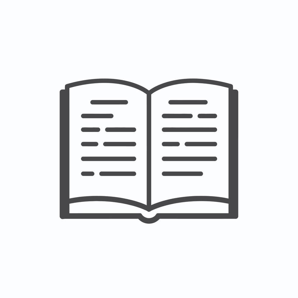 An open book icon on a white background vector