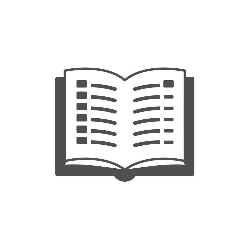 An open book icon on a white background vector