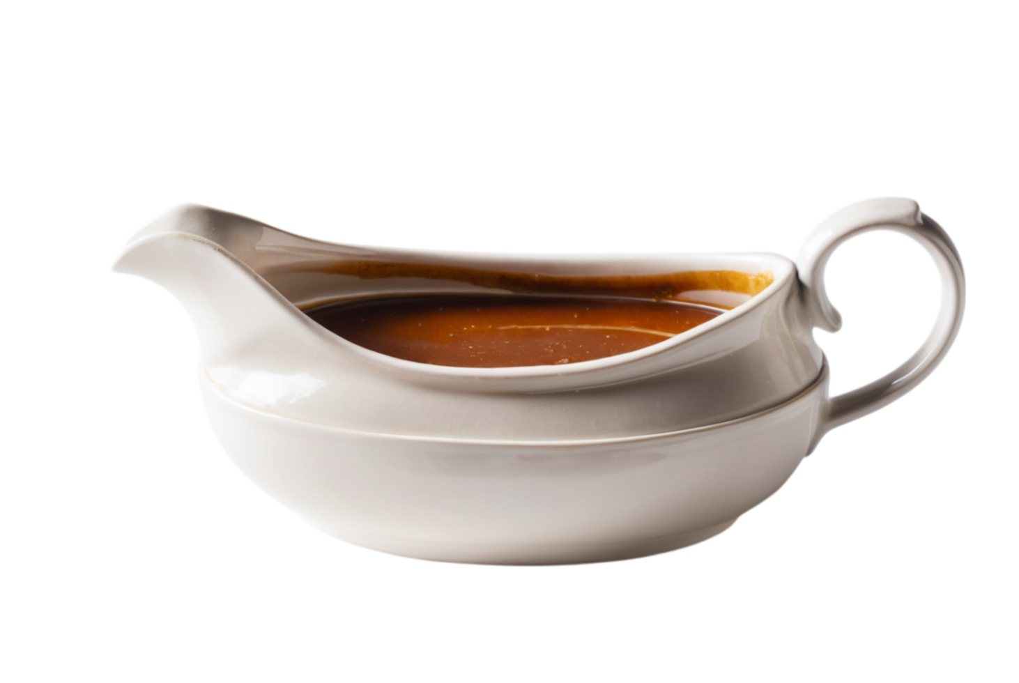 White ceramic gravy boat style png