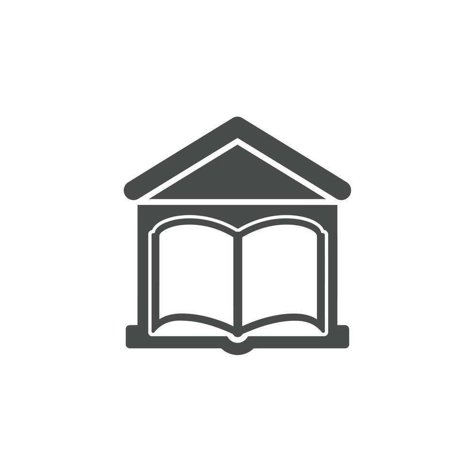 A black and white illustration of an open book vector