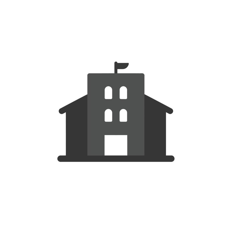 School building icon illustration vector