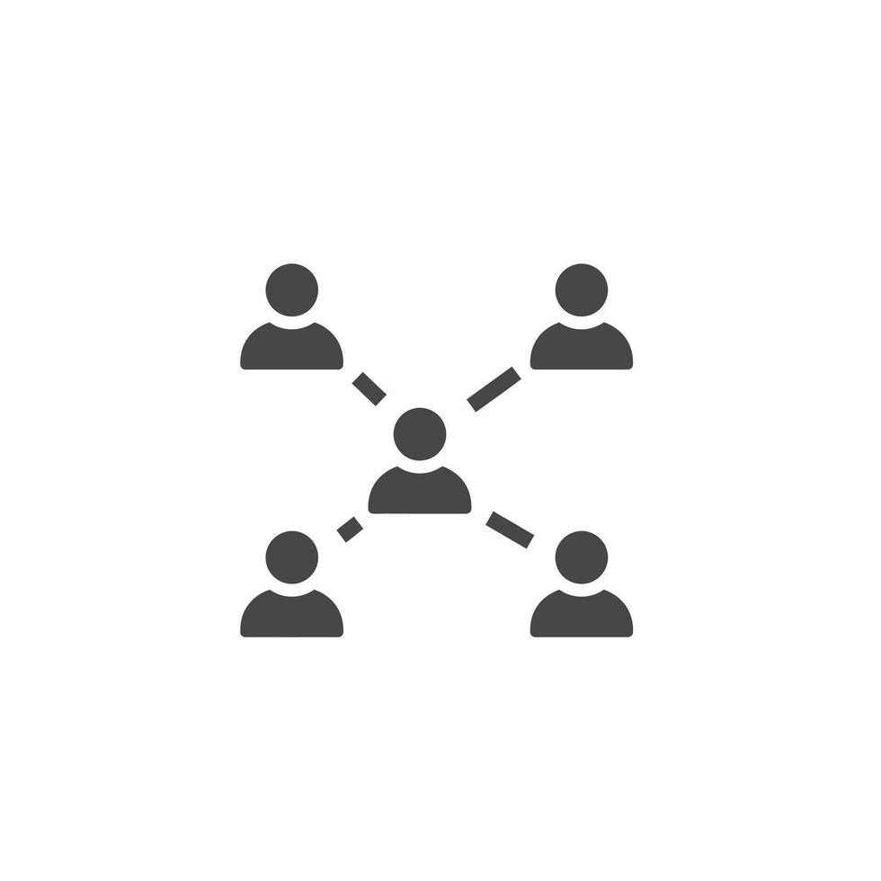 A group of people connected by a circle icon vector