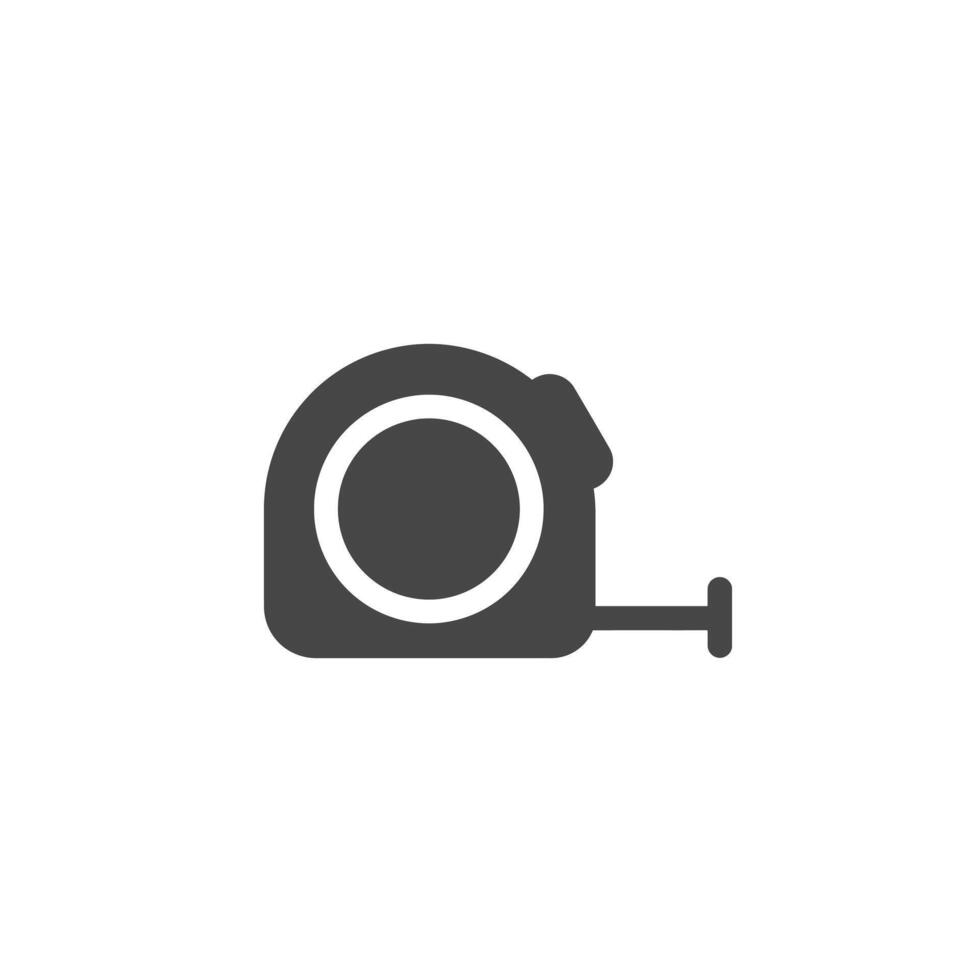 A black and white image of a tape measure vector
