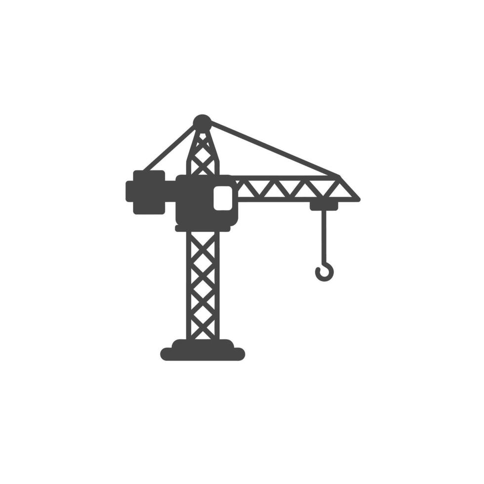 A black and white illustration of a crane vector