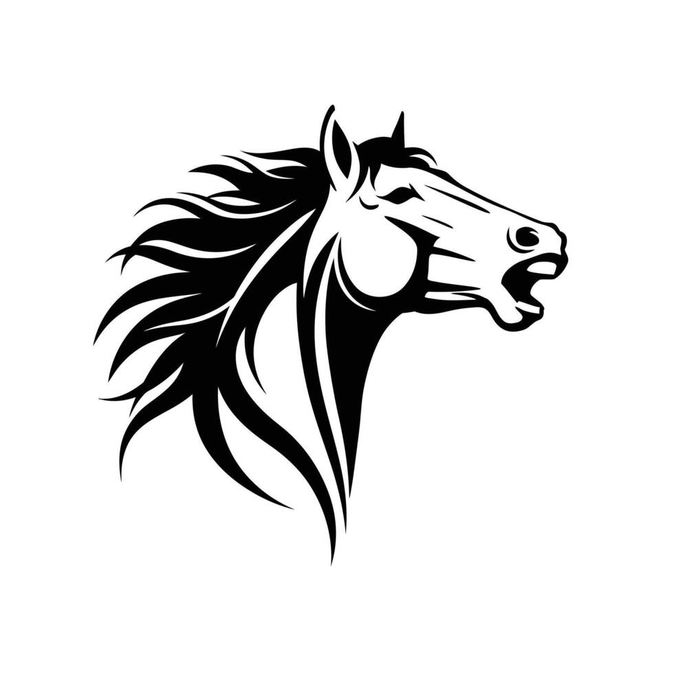 A horse head with a mane on it vector