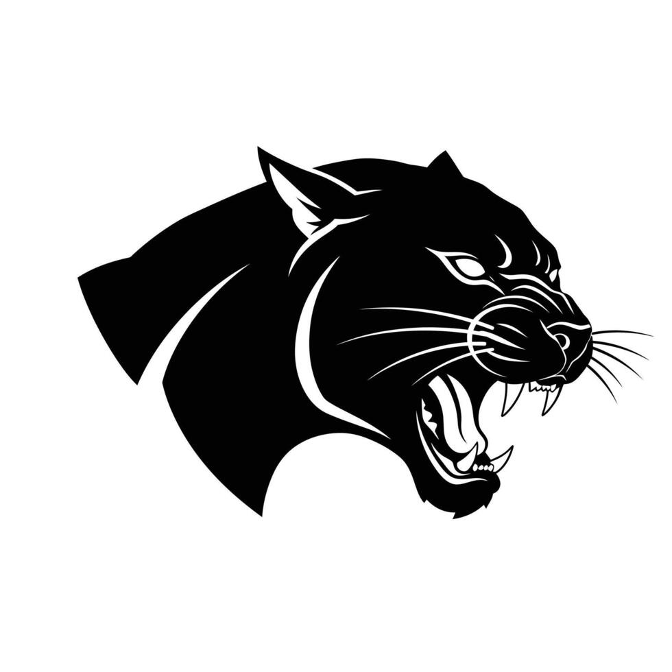 A black panther head on a white background vector