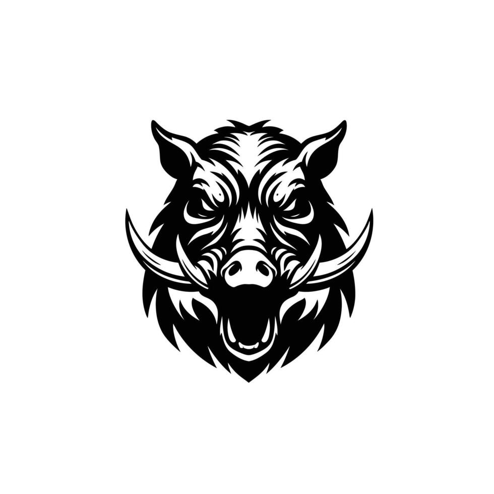 Wild boar head logo design vector