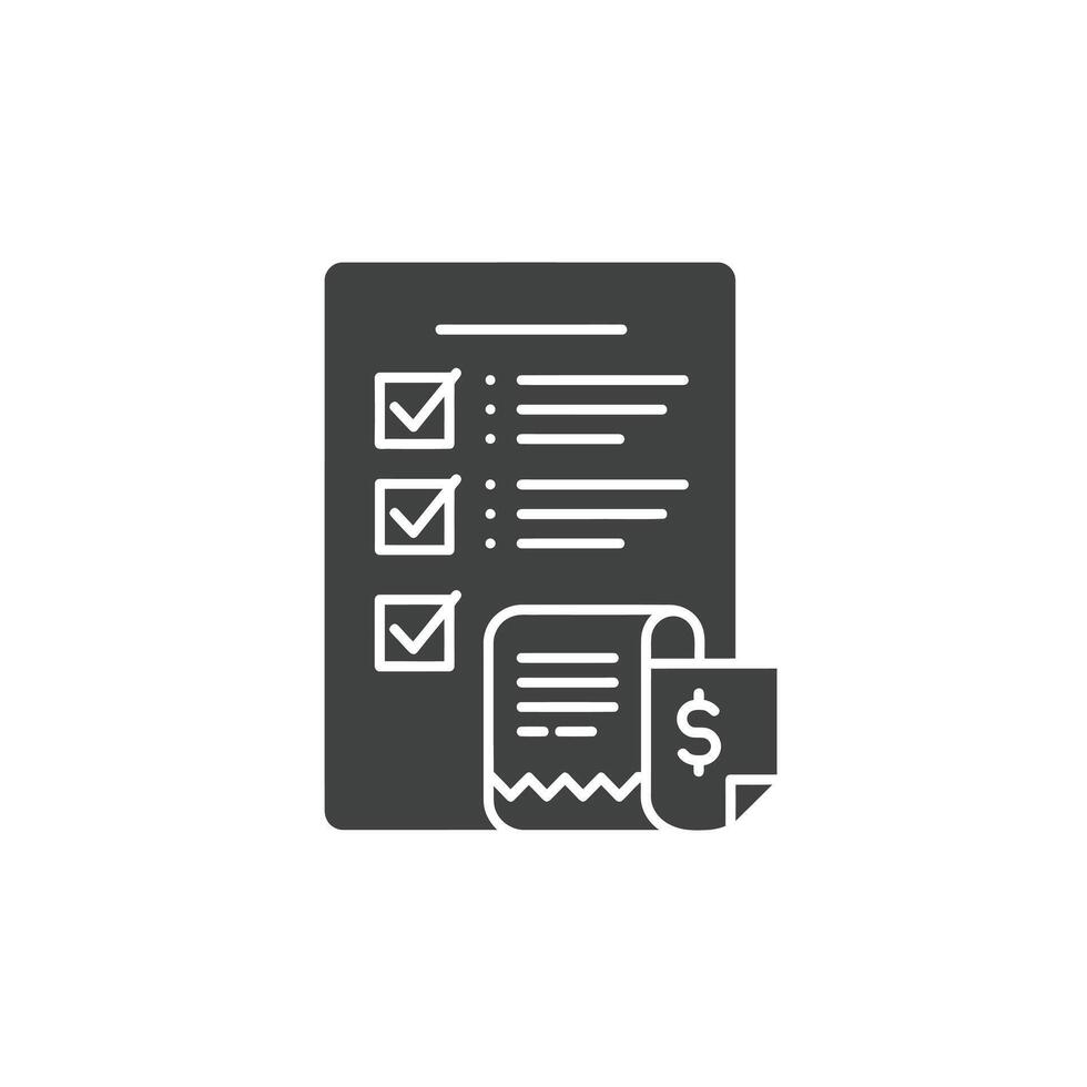 Checklist icon with a check box and a dollar sign vector