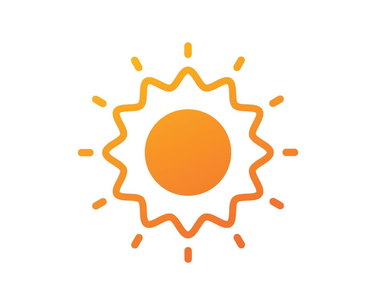 Summer sunshine icon gradient line art design vector