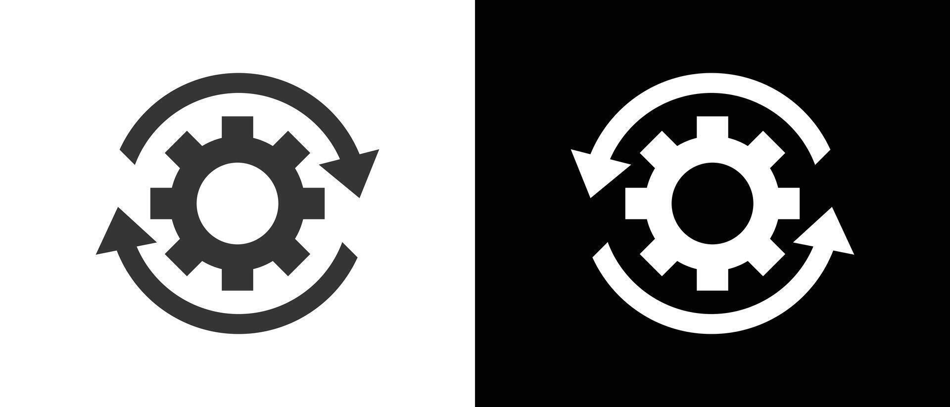Workflow process icon. Gear icon in a continuous loop. vector